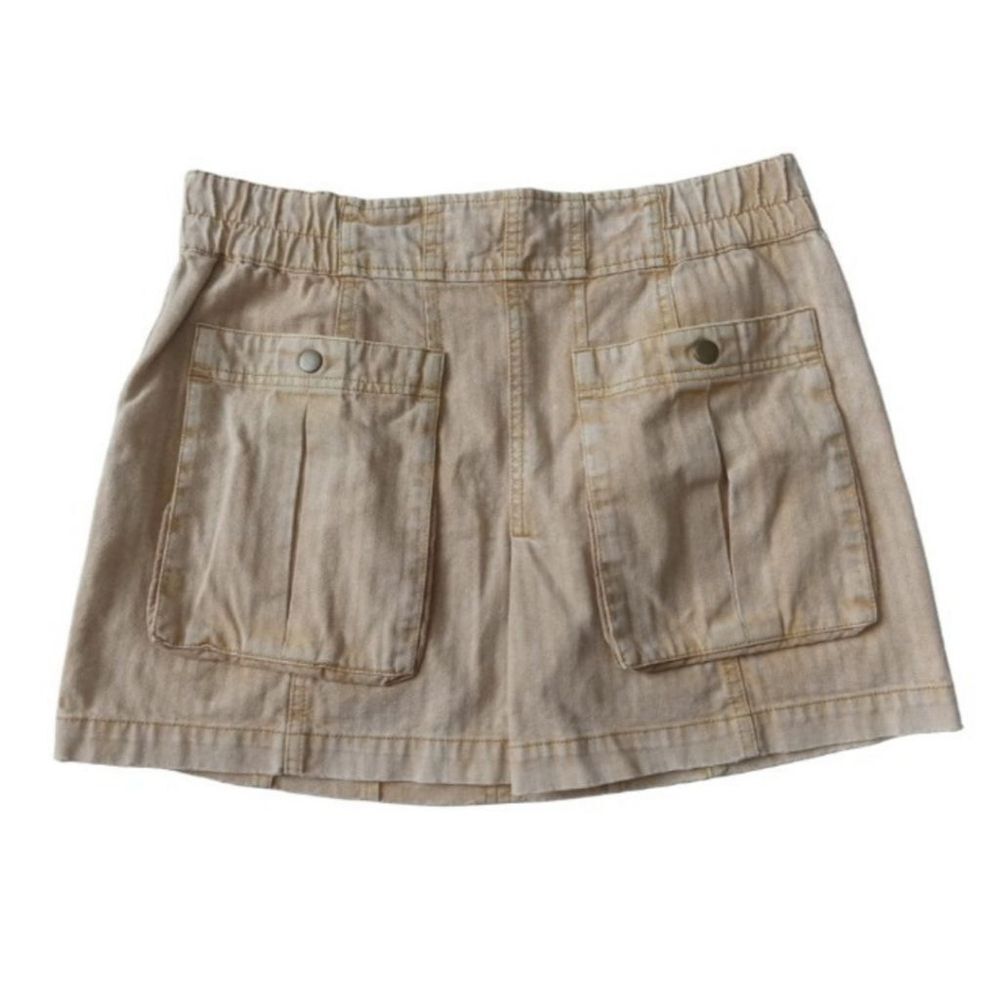 Free People West Coast Wash Khaki High Rise Cotton Mini Length Skirt Women's 8
